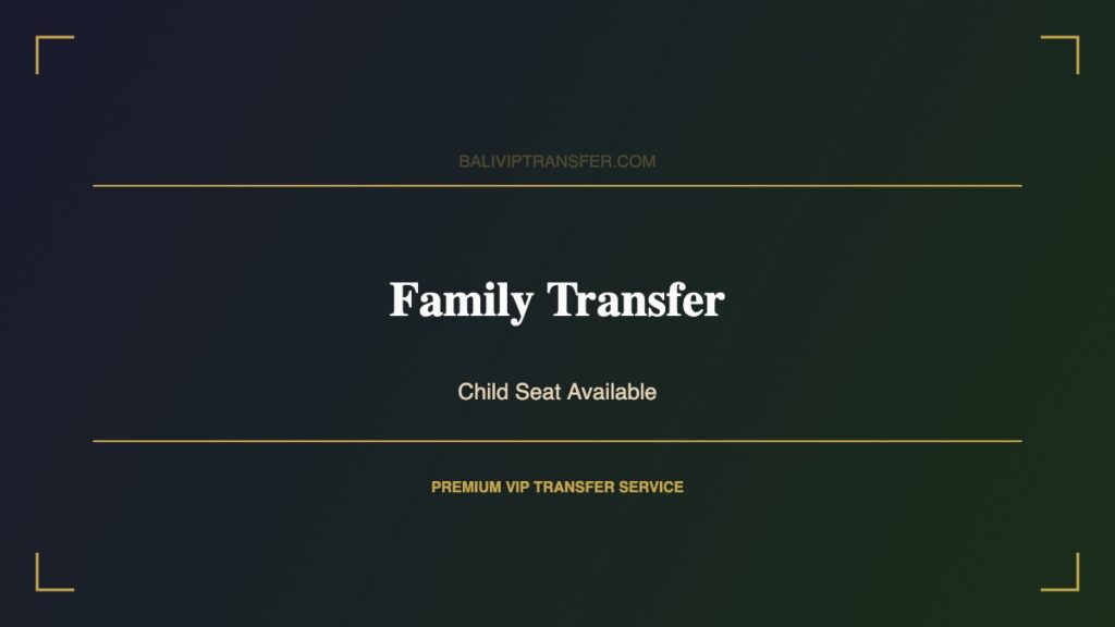 Bali Family Transfer - Child Seat VIP Service