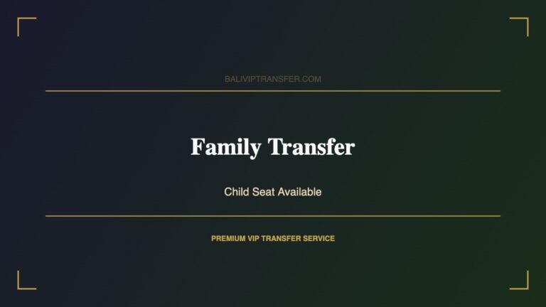 Bali Family Transfer - Child Seat VIP Service